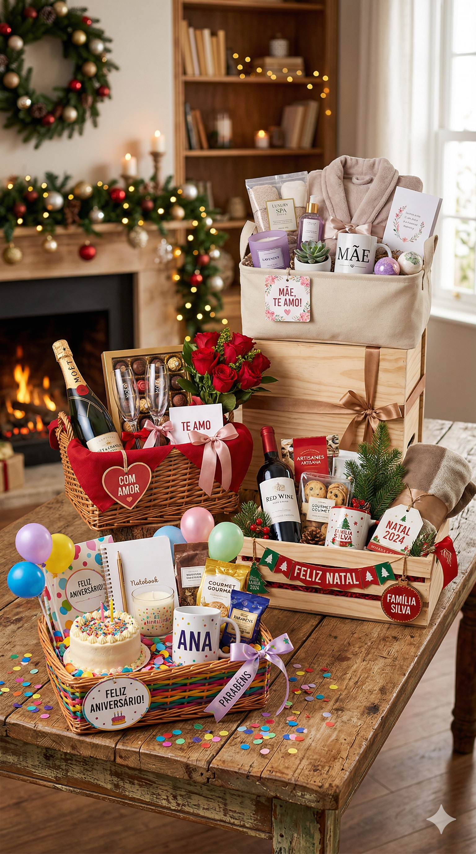 Cestas personalizadas prontas para presentes em datas especiais em Santa Maria